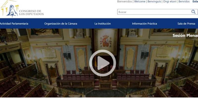 Página web Congreso de los Diputados 
