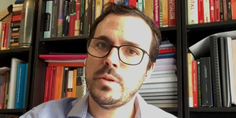 Garzón, coordinador federal de Izquierda Unida y ministro de Consumo/ SERVIMEDIA Alberto Garzón en videoconferencia