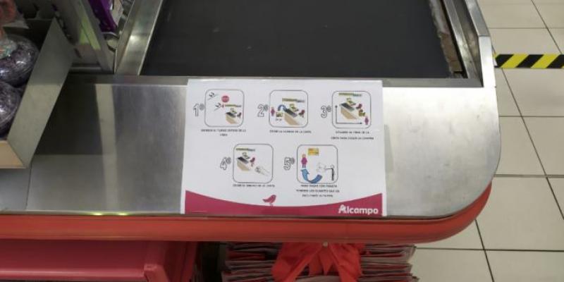 Pictogramas en Alcampo para explicar las medidas de seguridad contra el coronavirus. Pictogramas en Alcampo para explicar las medidas de seguridad contra el coronavirus.