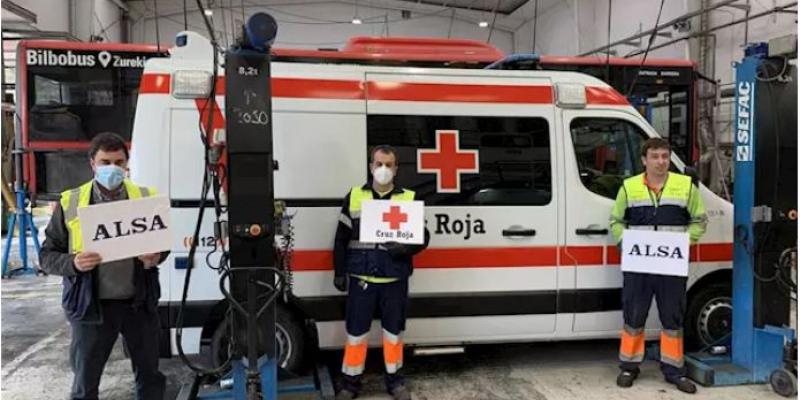 Alsa colabora en la limpieza y desinfección de vehículos de la Cruz Roja - ALSA
