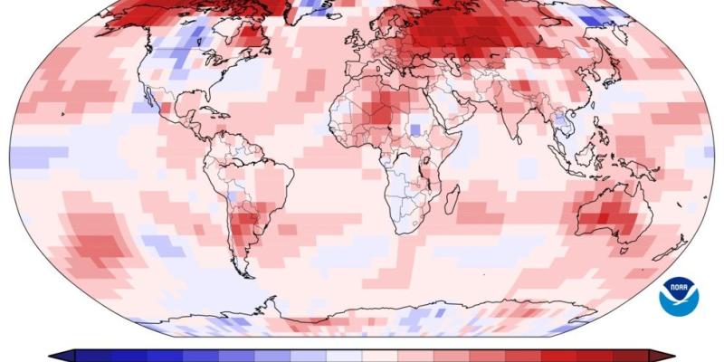 Anomalías de temperatura entre enero y marzo de 2025 en comparación con ese periodo de 1991 a 2020 | Imagen de NOAA/NCEI para Servimedia Anomalías de temperatura entre enero y marzo de 2025 en comparación con ese periodo de 1991 a 2020 | Imagen de NOAA/NCEI