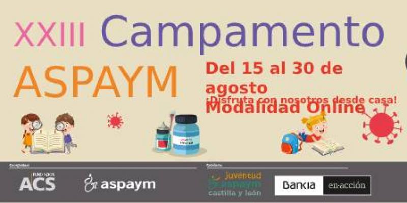 Cartel del campamento de Aspaym para el año 2020