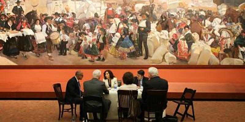 Díaz Ayuso insiste en poner en marcha la Semana de la Hispanidad Ayuso durante el acto en Nueva York, Estados Unidos./ La Razón