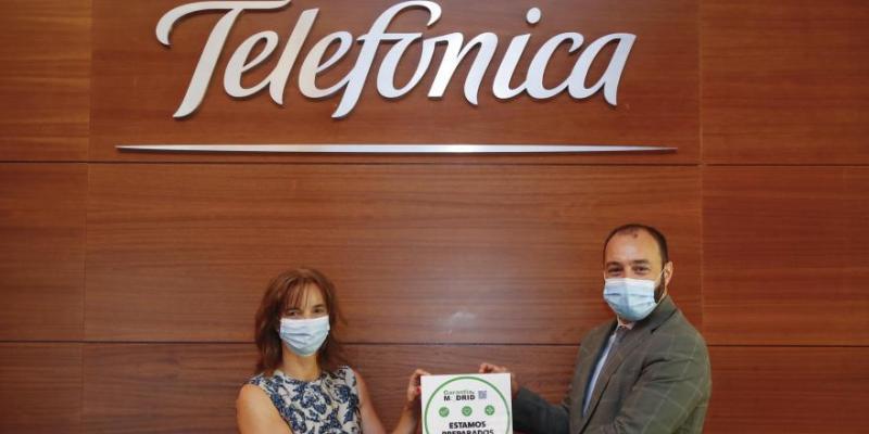 Buenas prácticas empresariales frente al COVID-19 La Comunidad de Madrid entrega el identificativo Garantía Madrid a Telefónica