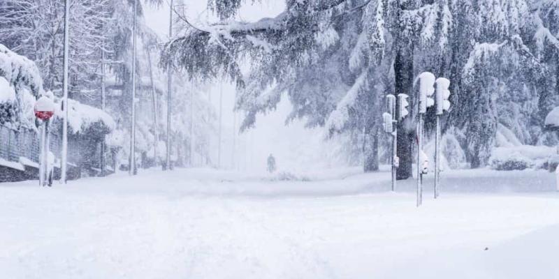 Imagen de una nevada/El tiempo Posible calentamiento súbito estratosférico a final de mes