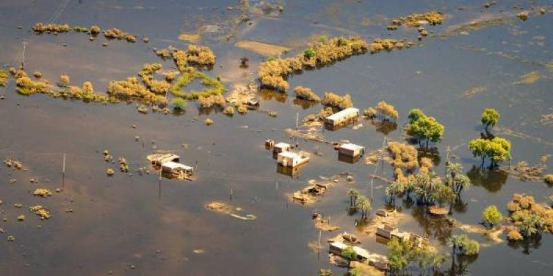 Territorio inundado por fuertes lluvias 