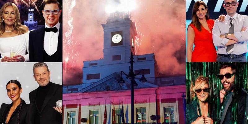 Imagen de algunos presentadores de las Campanadas 2023/Vertele Campanadas 2022/2023