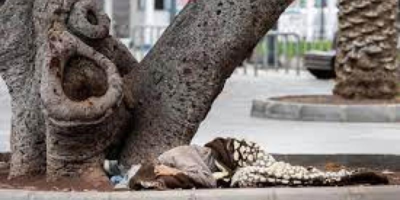 Imagen de una persona durmiendo en la calle/Agencia EFE La tasa de pobreza crece en Canarias
