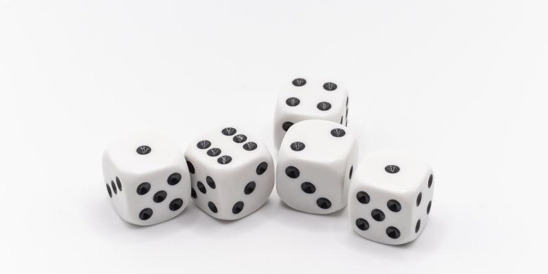 Dados de un juego de casino
