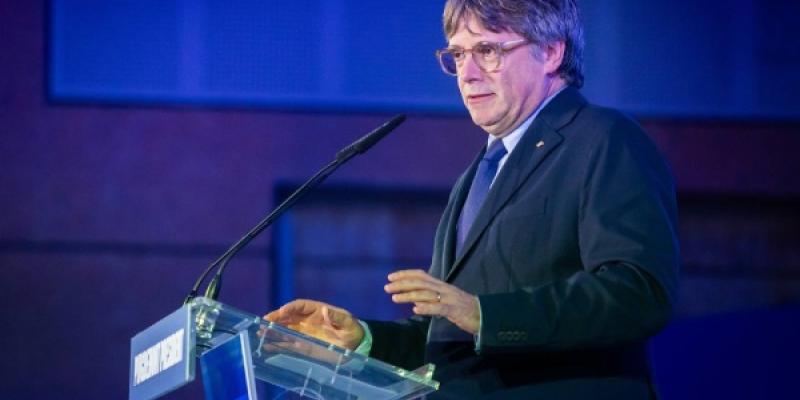 Carles Puigdemont, candidato a las elecciones de Cataluña | Foto de Junts Carles Puigdemont durante un acto de campaña electoral
