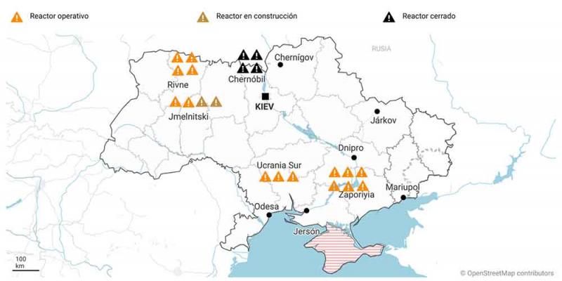 Mapa de centrales nucleares / RTVE.es Las centrales nucleares de Ucrania podrían ser un filón para Rusia