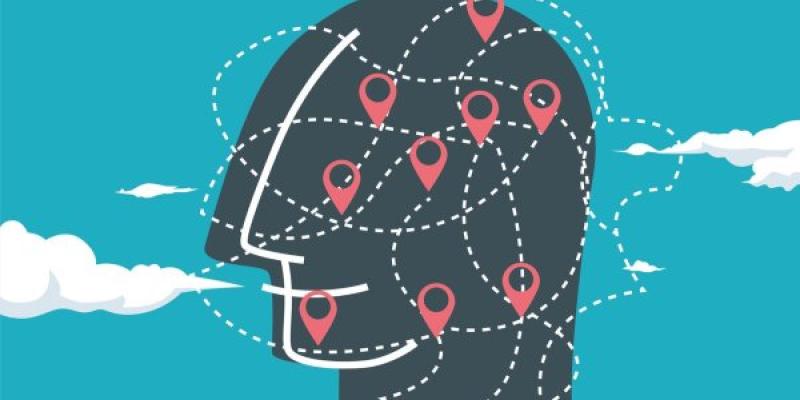 El cerebro crea mapas para la memoria/ CSIC Representación de lineas y puntos de un mapa en un cerebro