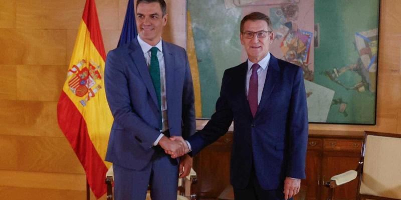 Imagen de Sánchez y Feijóo/RTVE.es El PSOE pierde intención de voto en el debate de la amnistía