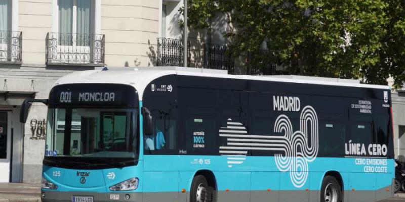Un autobús eléctrico en Madrid