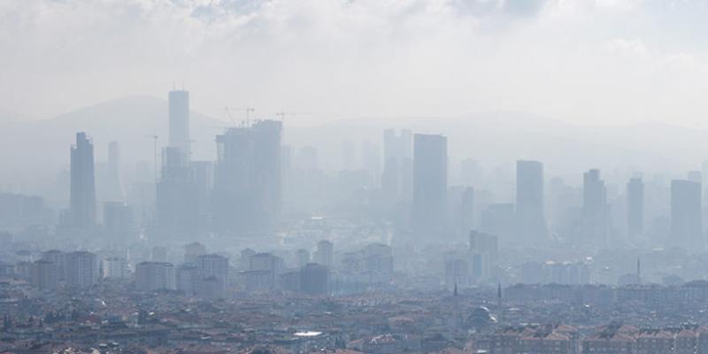 Afección de la contaminación atmosférica Contaminación atmosférica en una ciudad