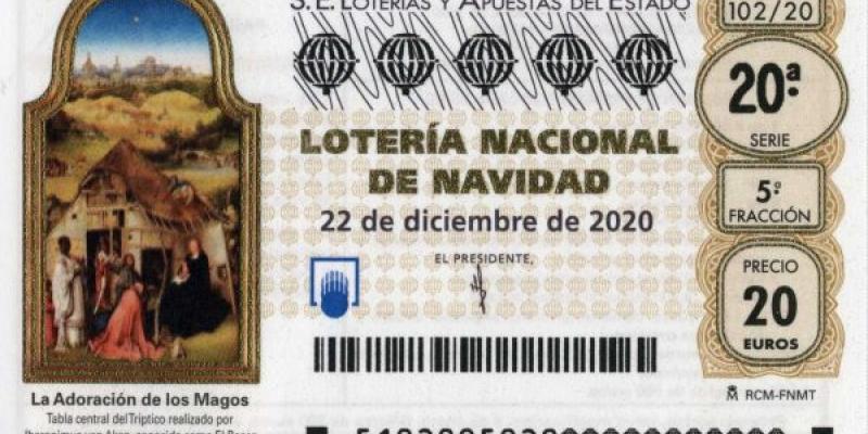 Imagen del décimo de la Lotería de Navidad premiado en 2020
