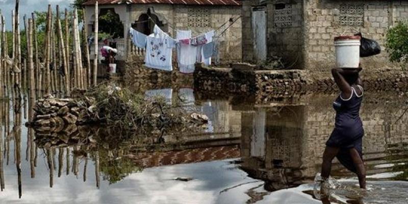 Zona inundada al norte de Haití tras un episodio de varios días con lluvias 