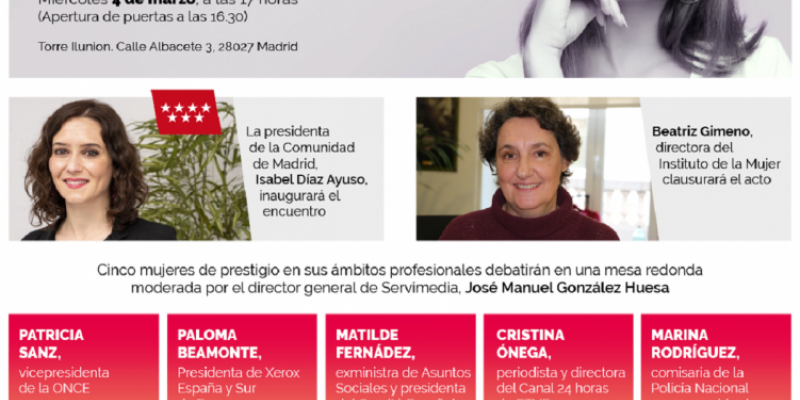 Retos para la mujer 8M Servimedia acogerá el coloquio "Retos para la Mujer del siglo XXI".