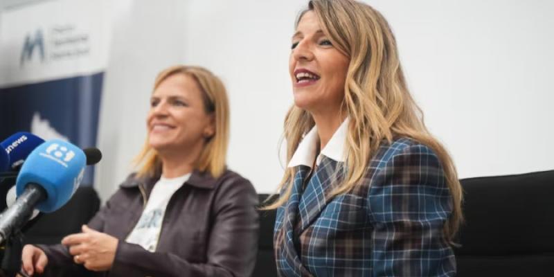 Yolanda Díaz en una rueda de prensa