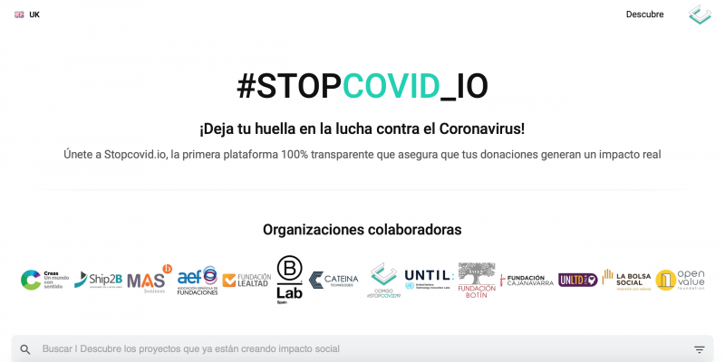 Stopcovid.io permite una gestión de las donaciones. La plataforma Stopcovid.io asegura la gestión de las donaciones.
