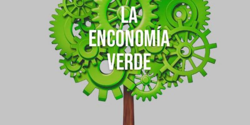 Árbol que en su copa, aparece la frase "Economía verde"  