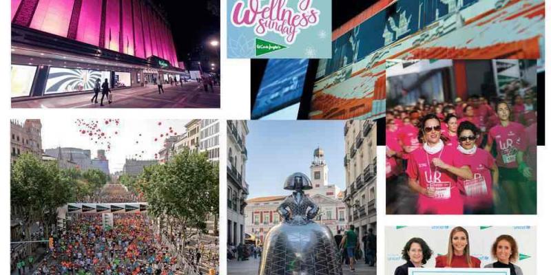 Collage realizado por El Corte Inglés que muestra varias de sus actividades para la sociedad en 2019