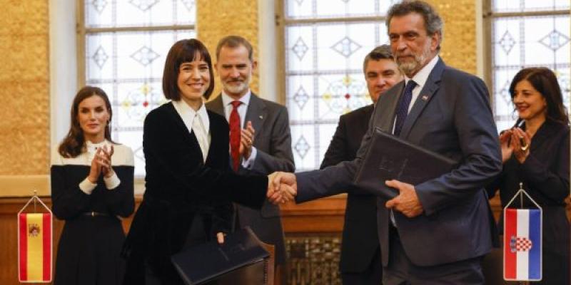 La ministra de Ciencia e Innovación, Diana Morant, y el ministro de Ciencia y Educación de Croacia, Radovan Fuchs