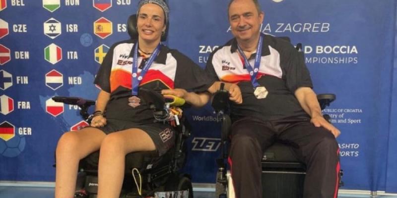 Boccia - Foto de la FEDPC Vasile Agache y Sara Aller