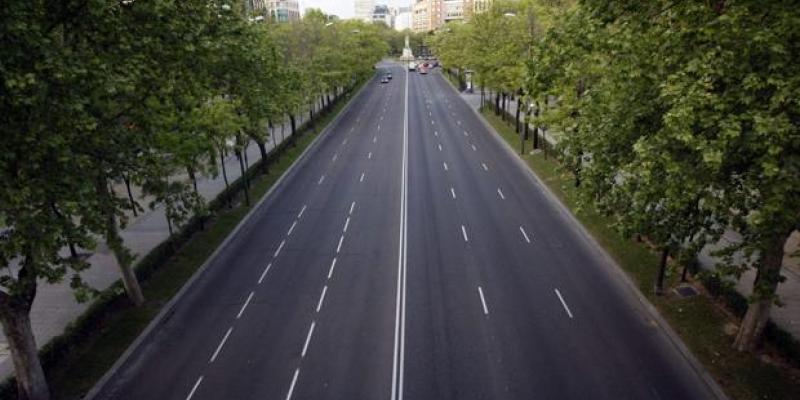 Imagen del Paseo de la Castellana en Madrid sin tráfico | ABC