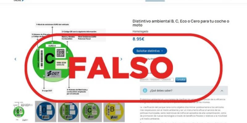 Estafa etiqueta ambiental Falso que la DGT venda la etiqueta ambiental a ese precio