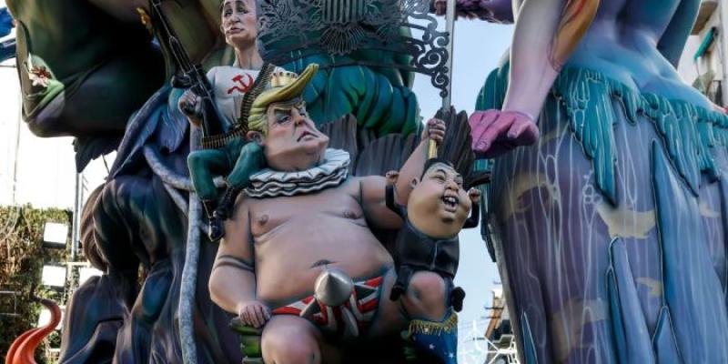Fallas - Foto: Europa Press Ninots que representan a Trump, Putin y Kim Jong-un¡
