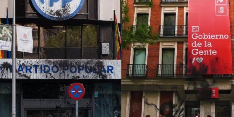 Futuro Vegetal, actos de protesta Así quedaron las pinturas que arrojaron desde Futuro Vegetal
