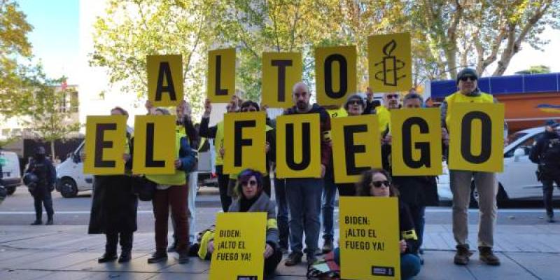 Copy: AI Amnistía Internacional insiste en la Embajada de Estados Unidos en que el alto el fuego debe ser prolongado en Gaza