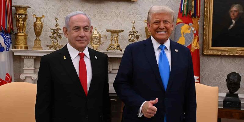Imagen de Donald Trump y el presidente israelí/RTVE.es Trump afirma que EEUU obtendrá la zona de Gaza