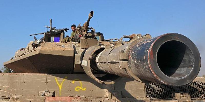 Tanque en la Franja de Gaza