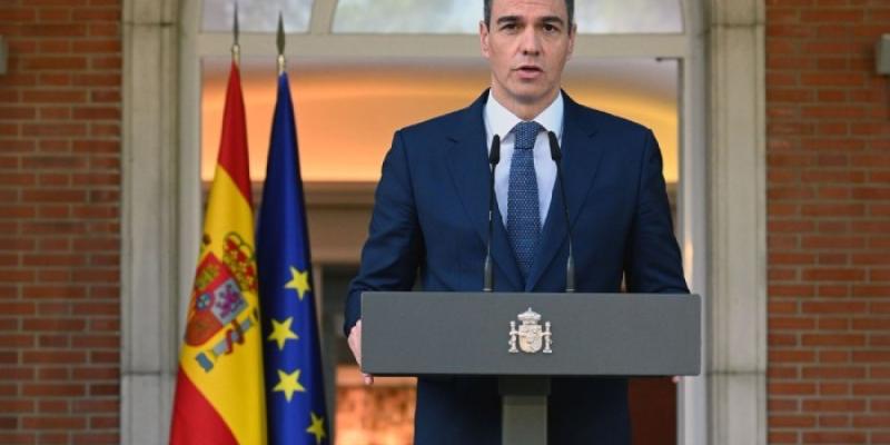 Ayuda humanitaria | Foto del Pool Moncloa/José Manuel Álvarez y Borja Puig de la Bellacasa Pedro Sánchez durante una intervención en La Moncloa