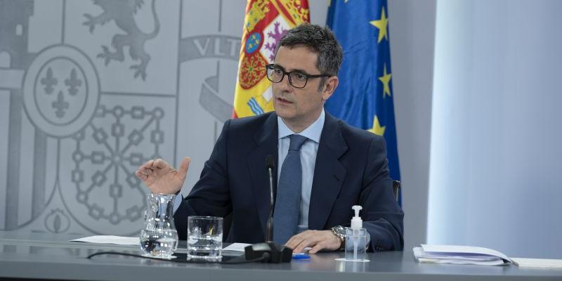 Bolaños en un momento de la rueda de prensa tras Consejo de Ministros 