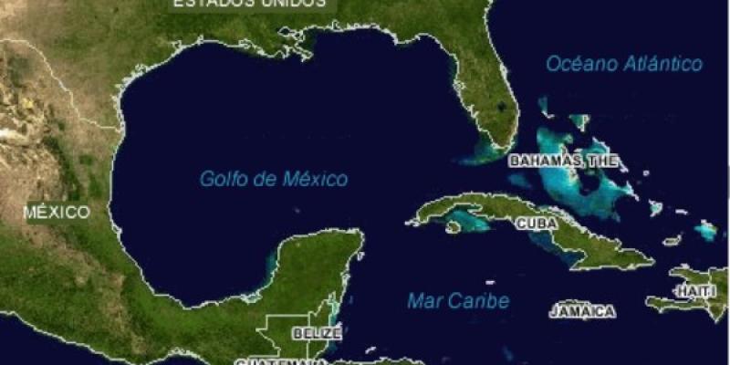 Imagen satelital del Golfo de México