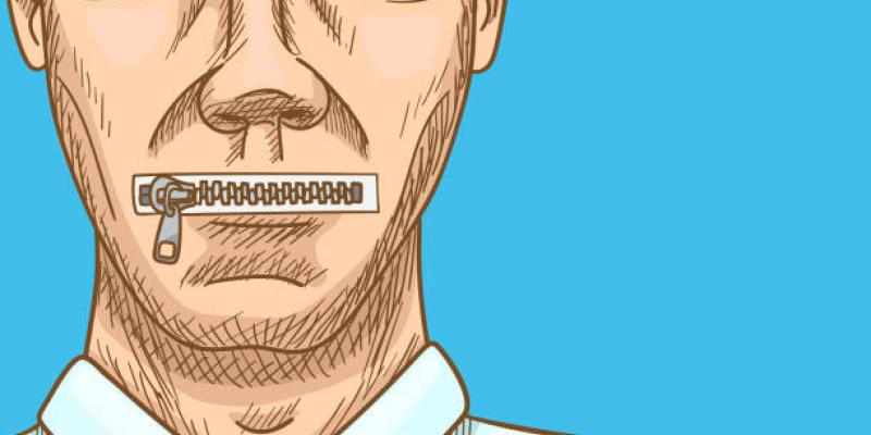 Imagen de un dibujo de un hombre con la boca cerrada/iStock Estas son las consecuencias de la huelga de hambre en el cuerpo
