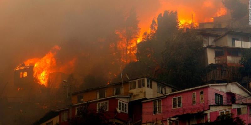 La envergadura de los incendios en Valparaíso