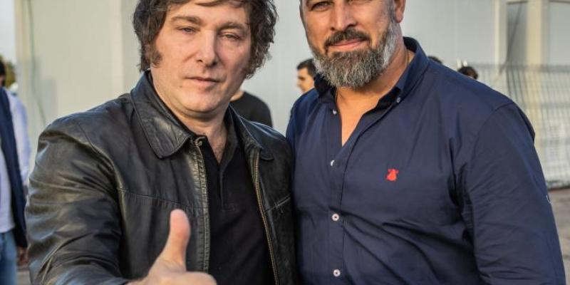 Javier Milei y Santiago Abascal en un mitin - Vox Javier Milei en España