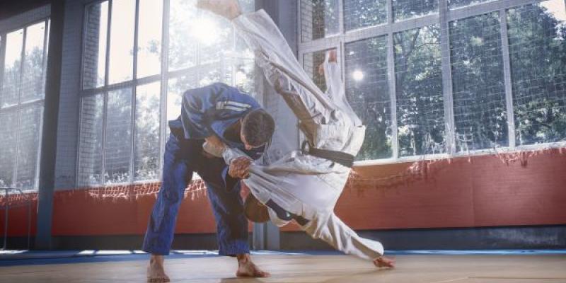 Dos personas haciendo judo / Envato Dos personas haciendo judo