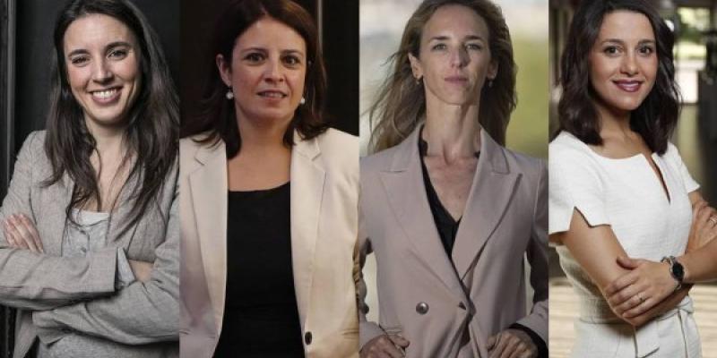 De izquierda a derecha, Irene Montero, Adriana Lastra, Cayetana Álvarez de Toledo e Inés Arrimadas. Foto: ATLAS De izquierda a derecha, Irene Montero, Adriana Lastra, Cayetana Álvarez de Toledo e Inés Arrimadas.