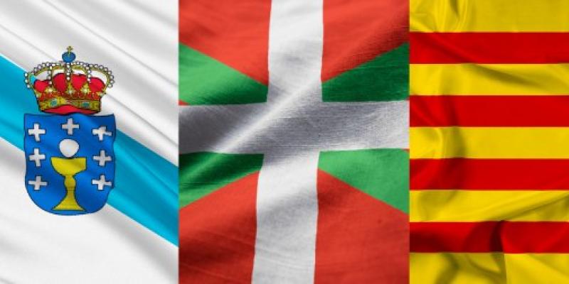 Lenguas cooficiales en España / Maldita.es Banderas de las lenguas cooficiales en España