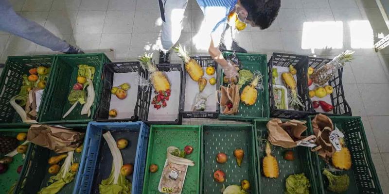Imagen de cajas de alimentos/El Diario Vasco Los "Salvacomidas" reparten alimentos por toda España