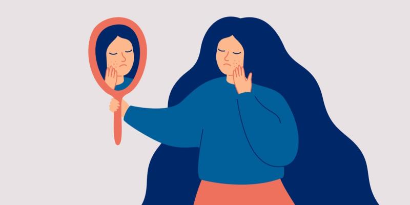 Imagen de una animación sobre una chica mirándose al espejo/CuidatePlus-MARCA Mitos sobre el lupus
