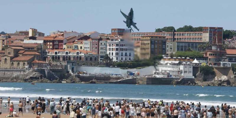Imagen del momento de la maniobra en Gijón/Levante-EMV Maniobra en Gijón, Asturias