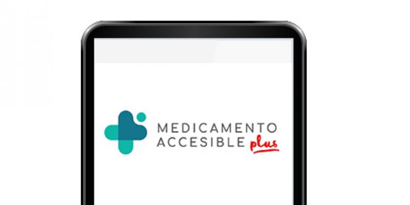 Pantalla de la aplicación "Medicamento Accesible Plus"