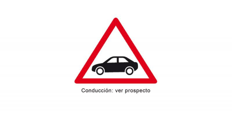 Los medicamentos al volante/ Servimedia Señal que indica que los medicamentos afectan a la conducción
