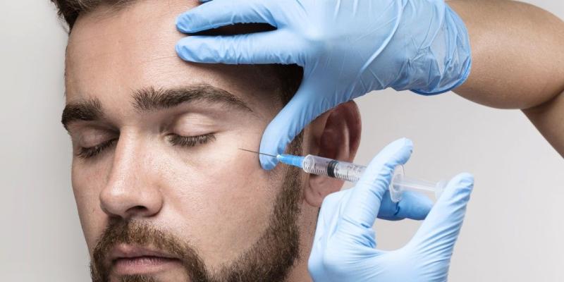 Hombre realizándose un tratamiento de medicina estética